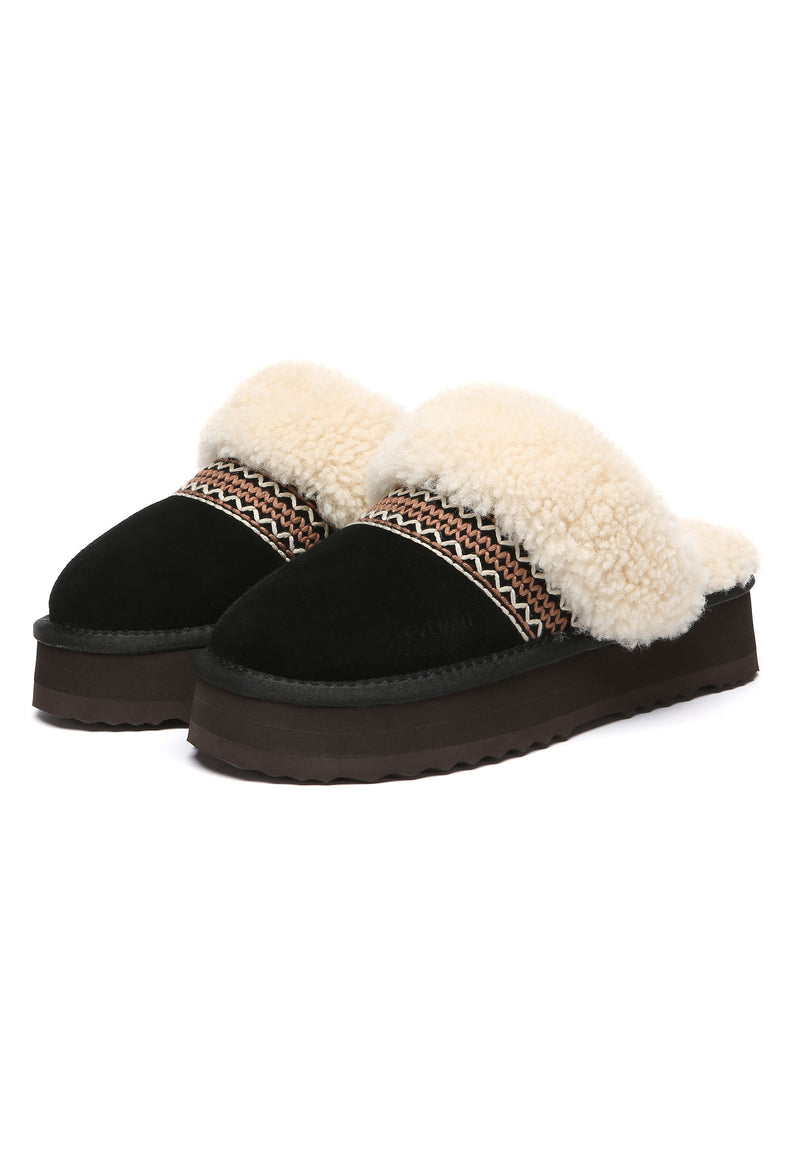 Crake Knitted Platform Slippers