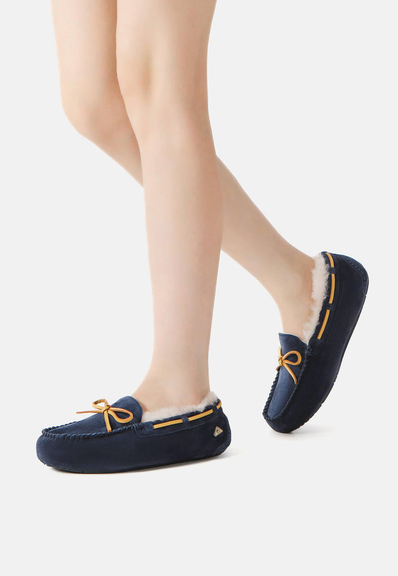 Crested Leather Loafers