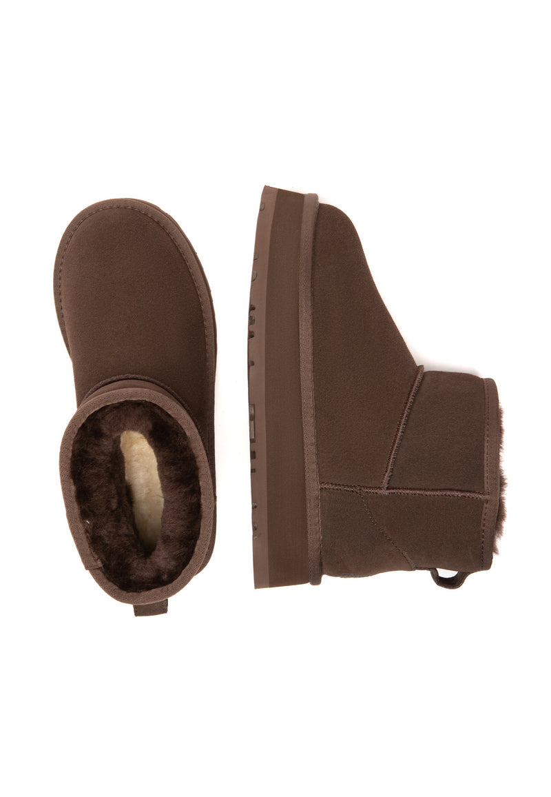 Dusky Leather Platform Short Boots