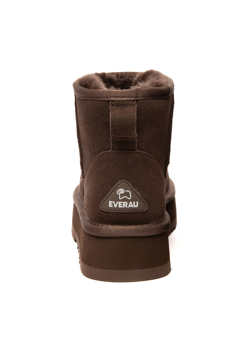 Dusky Leather Platform Short Boots
