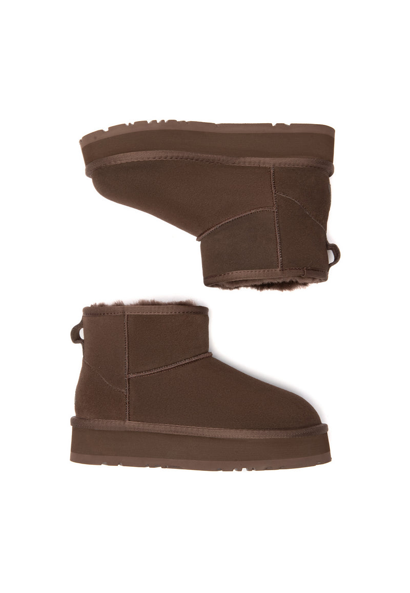 Dusky Leather Platform Short Boots