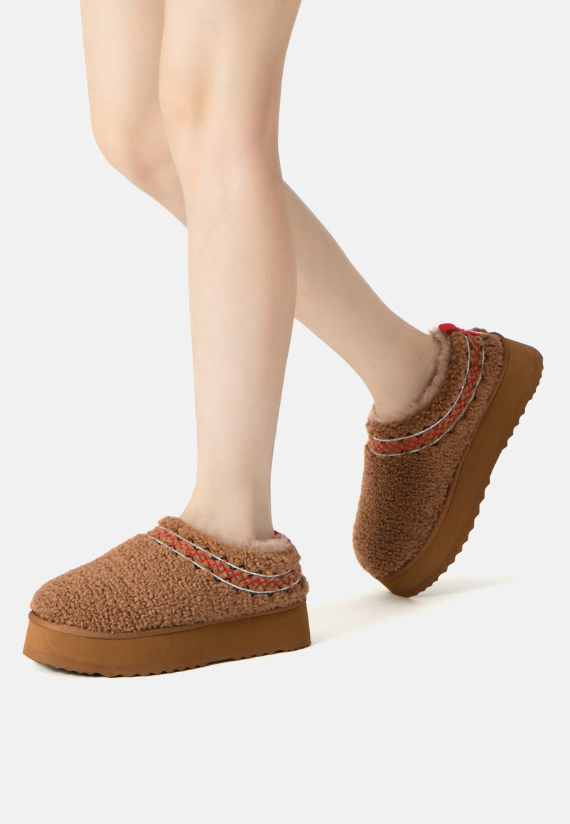 Lewin Plush Platform Slippers