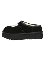 Plumed Ankle Platform Slippers