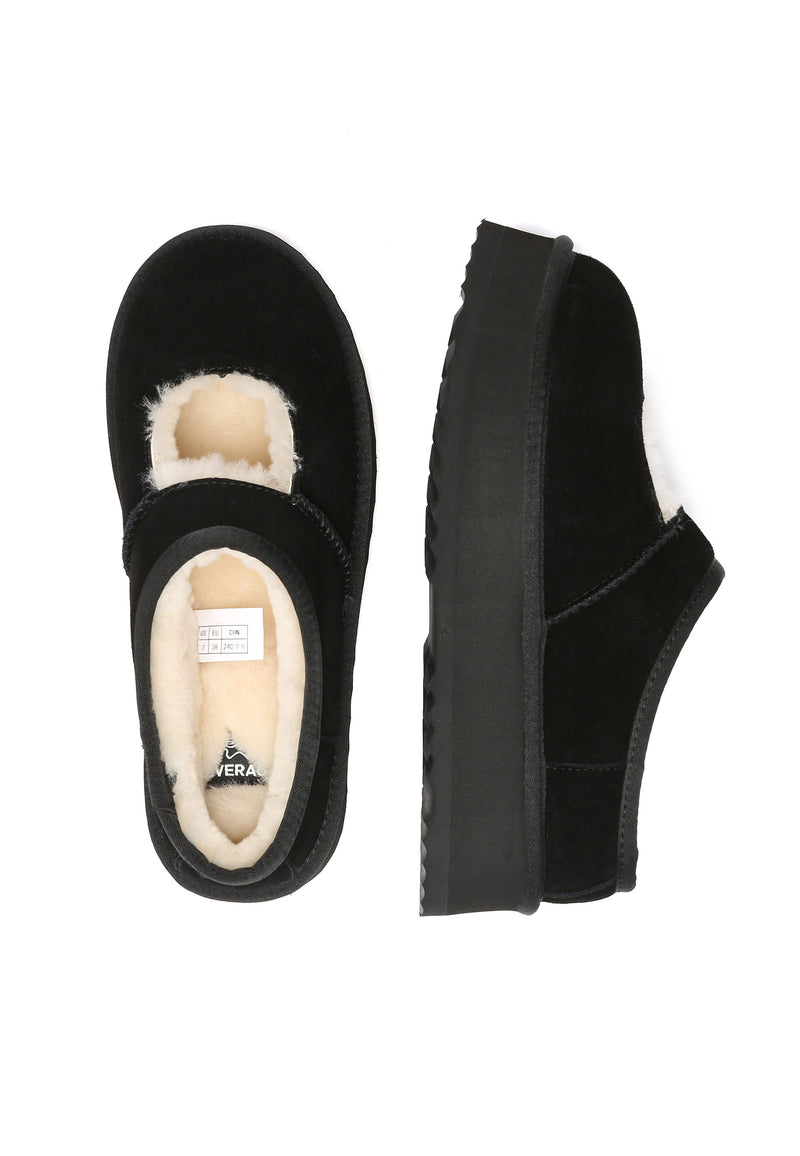 Plumed Ankle Platform Slippers