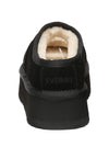 Plumed Ankle Platform Slippers