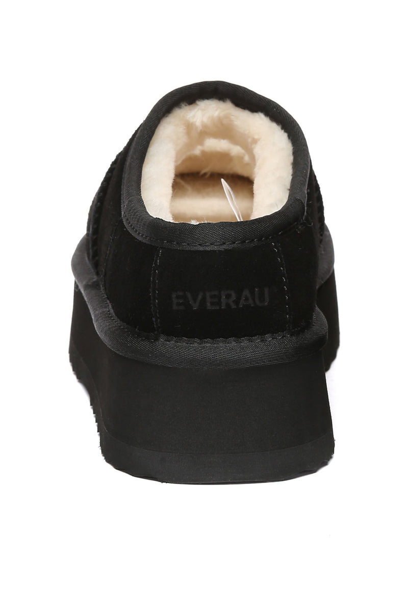 Plumed Ankle Platform Slippers