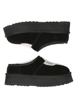 Plumed Ankle Platform Slippers