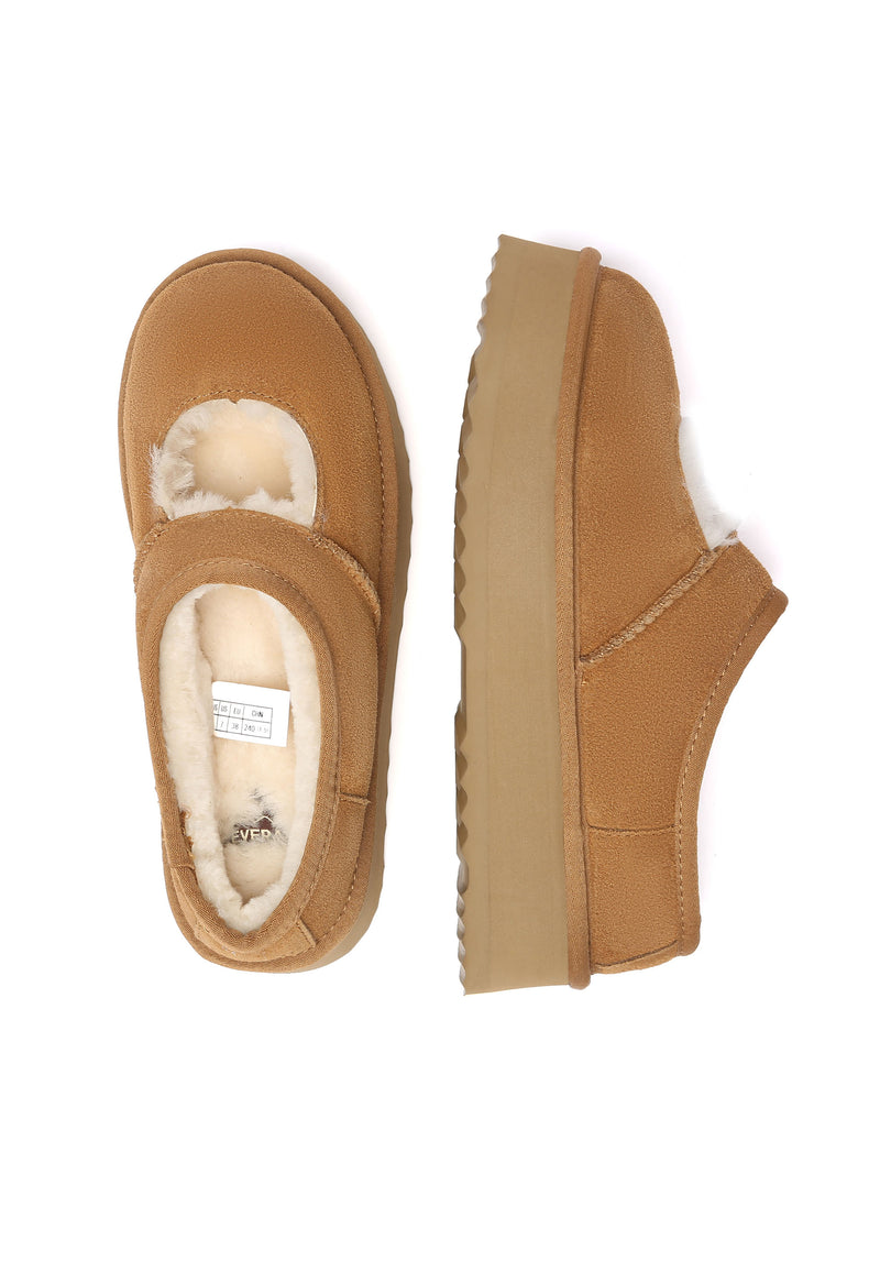 Plumed Ankle Platform Slippers