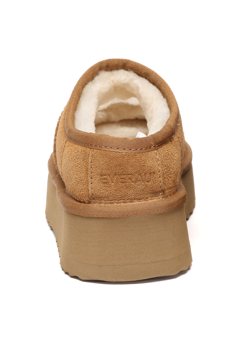 Plumed Ankle Platform Slippers