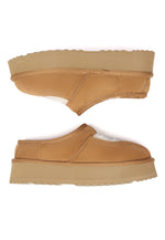 Plumed Ankle Platform Slippers