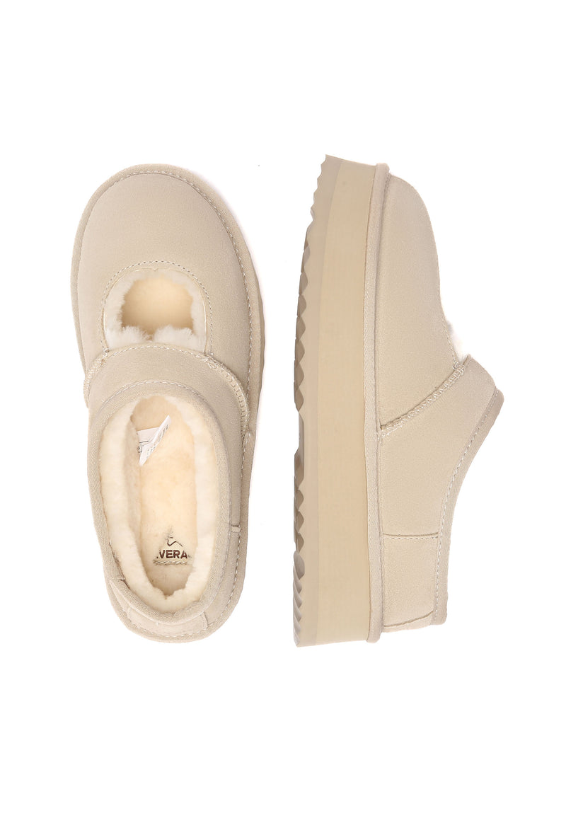 Plumed Ankle Platform Slippers