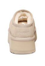 Plumed Ankle Platform Slippers