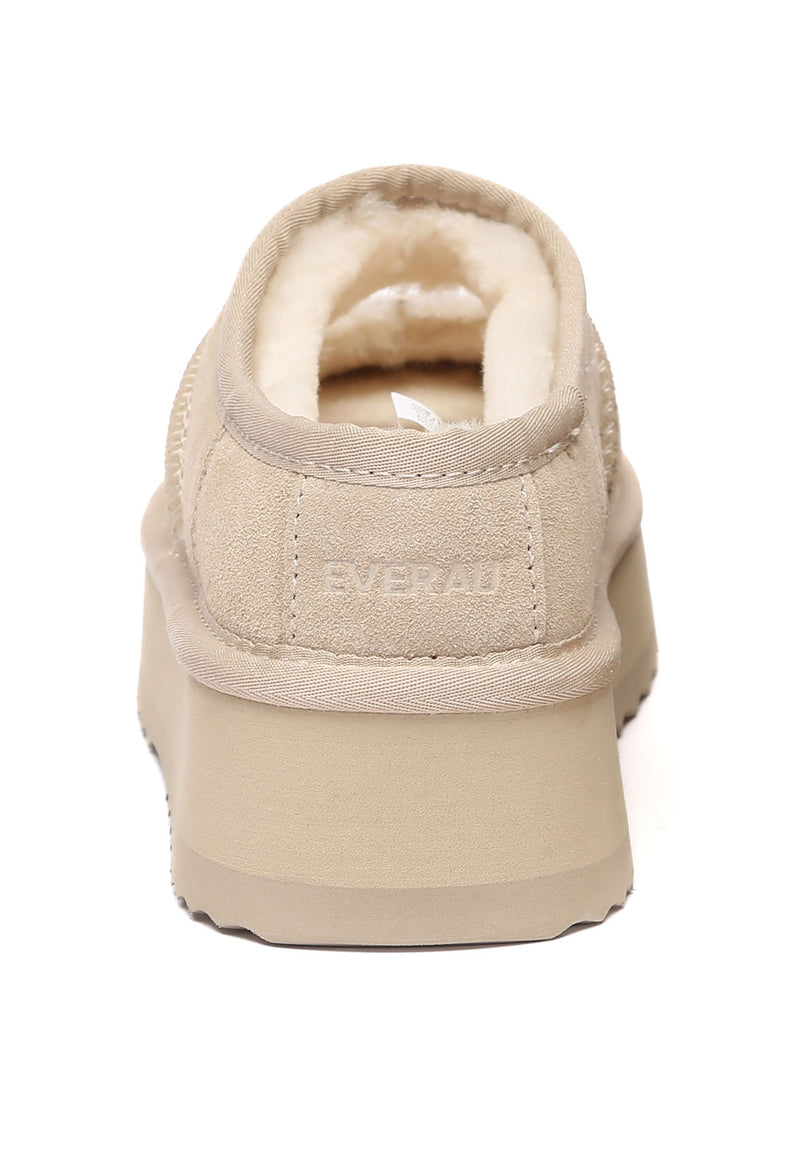 Plumed Ankle Platform Slippers