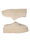 Plumed Ankle Platform Slippers