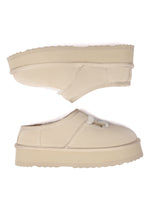 Plumed Ankle Platform Slippers